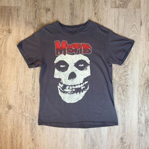 Misfits Crimson Ghost Skull Graphic T-Shirt Black Medium Vintage Fade